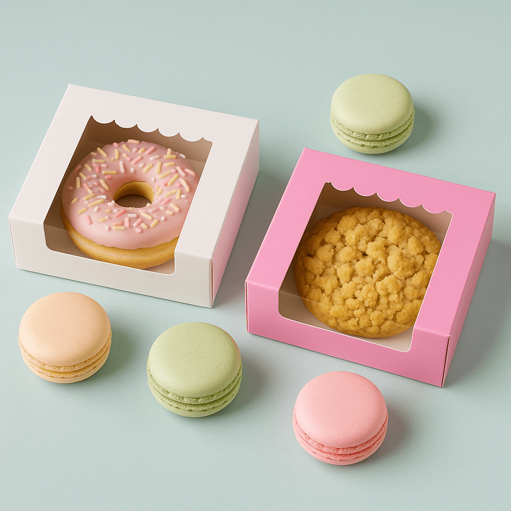 Roze donutdoosje - luifel (25 st) - Cupcakedozen.nl