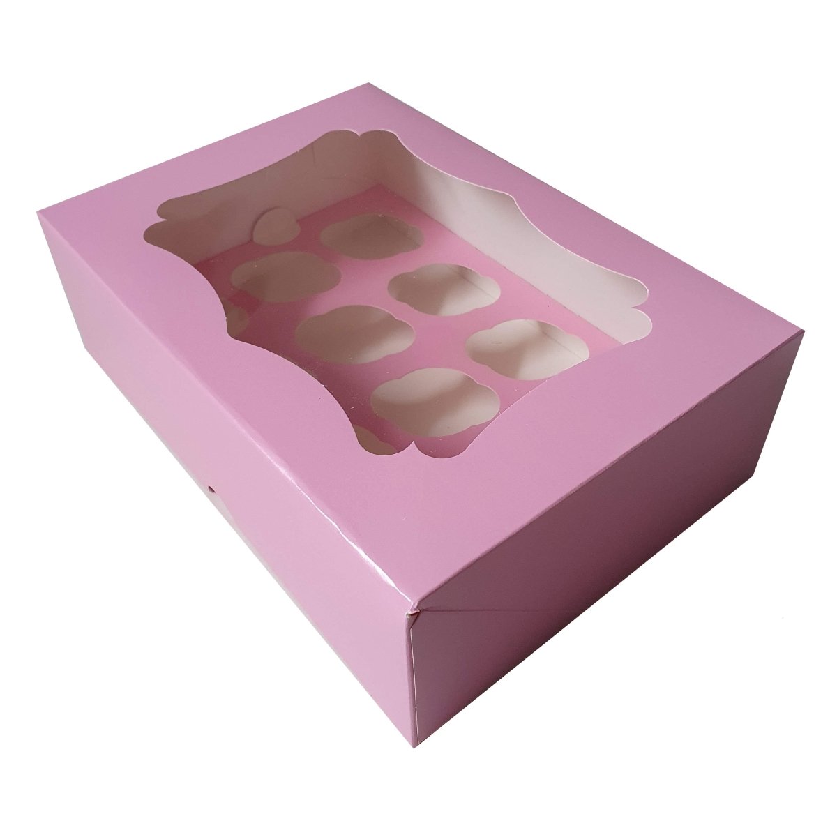 Sierlijke roze doos voor 12 minicupcakes (25 st.) - Cupcakedozen.nl