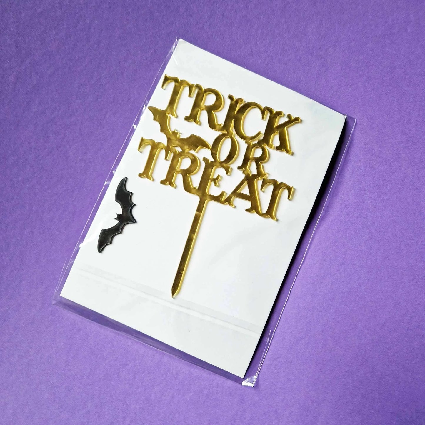 Taart topper Halloween - goud - Cupcakedozen.nl