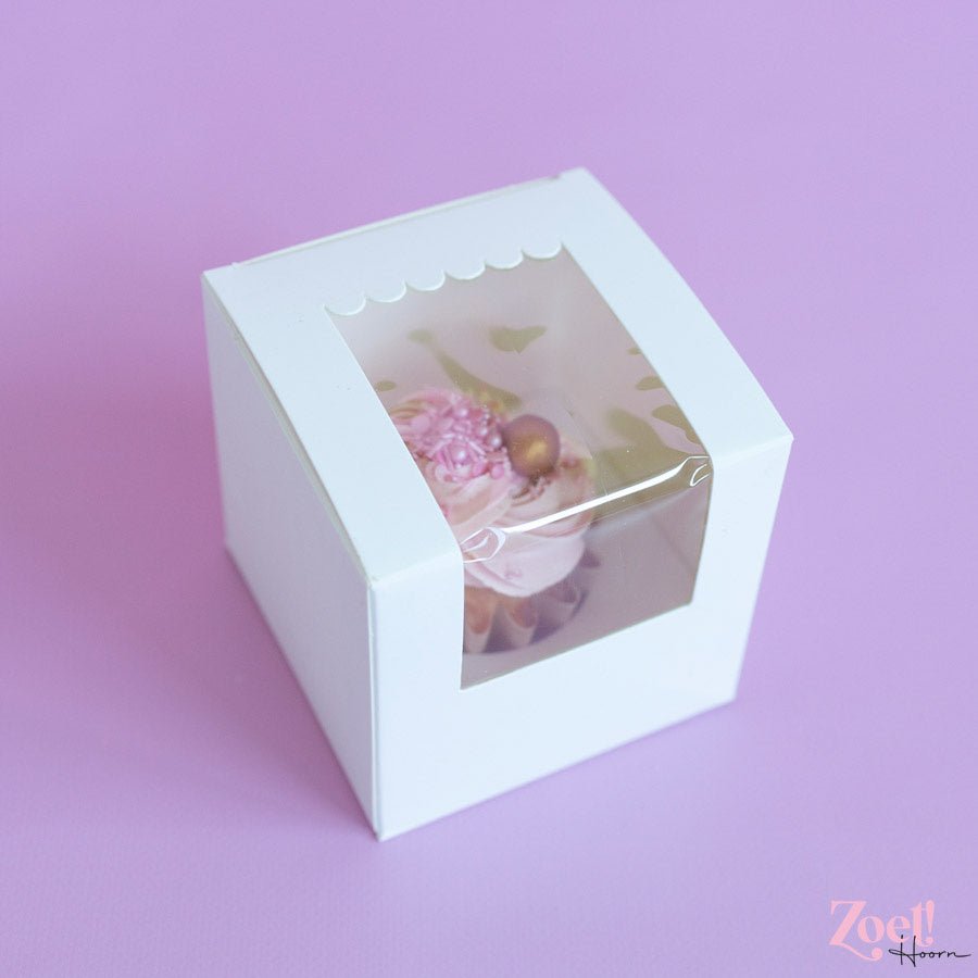 Doos voor 1 cupcake - luifel (10 st) - Cupcakedozen.nl