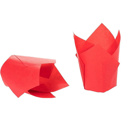 Tulpenförmige Backförmchen - rot (200 St.)