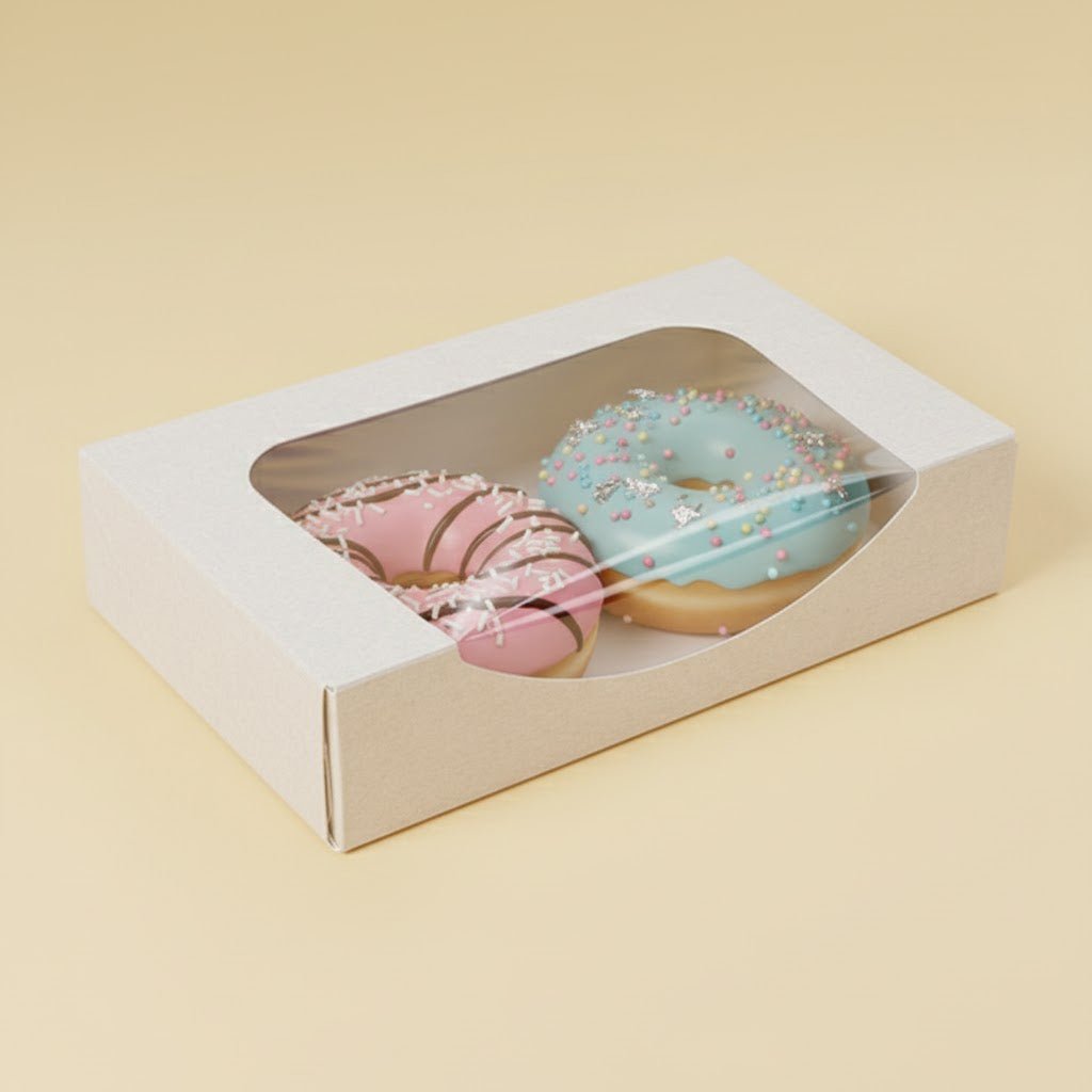 Witte doos voor 2 donuts (50 st.) - Cupcakedozen.nl