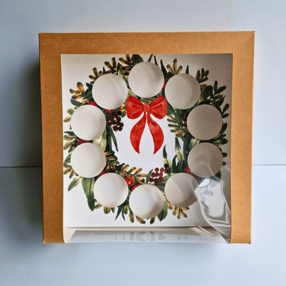 inlegger kerstkrans voor cupcakes doos