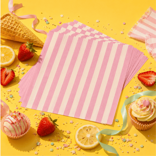 Fettfreies Papier - rosa Streifen (100 Stück)