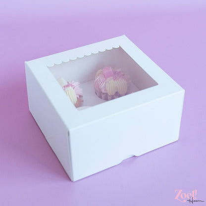Doos voor 4 cupcakes - luifel (10 st) - Cupcakedozen.nl