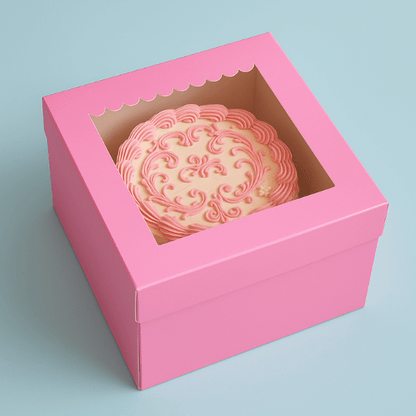 Roze taartdoos 25x25x15 - luifel (10 st) - Cupcakedozen.nl