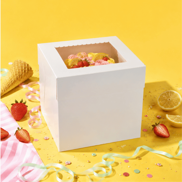 Hoge taartdoos 28x28x28 - luifel (10 st) - Cupcakedozen.nl