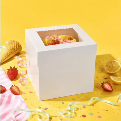 Hoge taartdoos 28x28x28 - luifel (10 st) - Cupcakedozen.nl