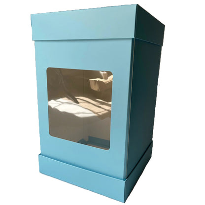 Hoge taartdoos blauw - 20x36 (20 st) - Cupcakedozen.nl