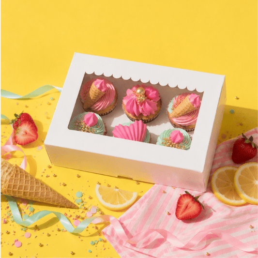 Box für 6 Cupcakes - Schaufenster (10 Stück)