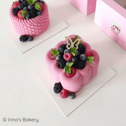 Roze bento doos - luifel (25 st) - Cupcakedozen.nl