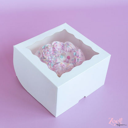 Witte taartdoos met venster - 25x25x15 (25 st.) - Cupcakedozen.nl