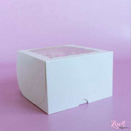 Witte taartdoos met venster - 25x25x15 (25 st.) - Cupcakedozen.nl