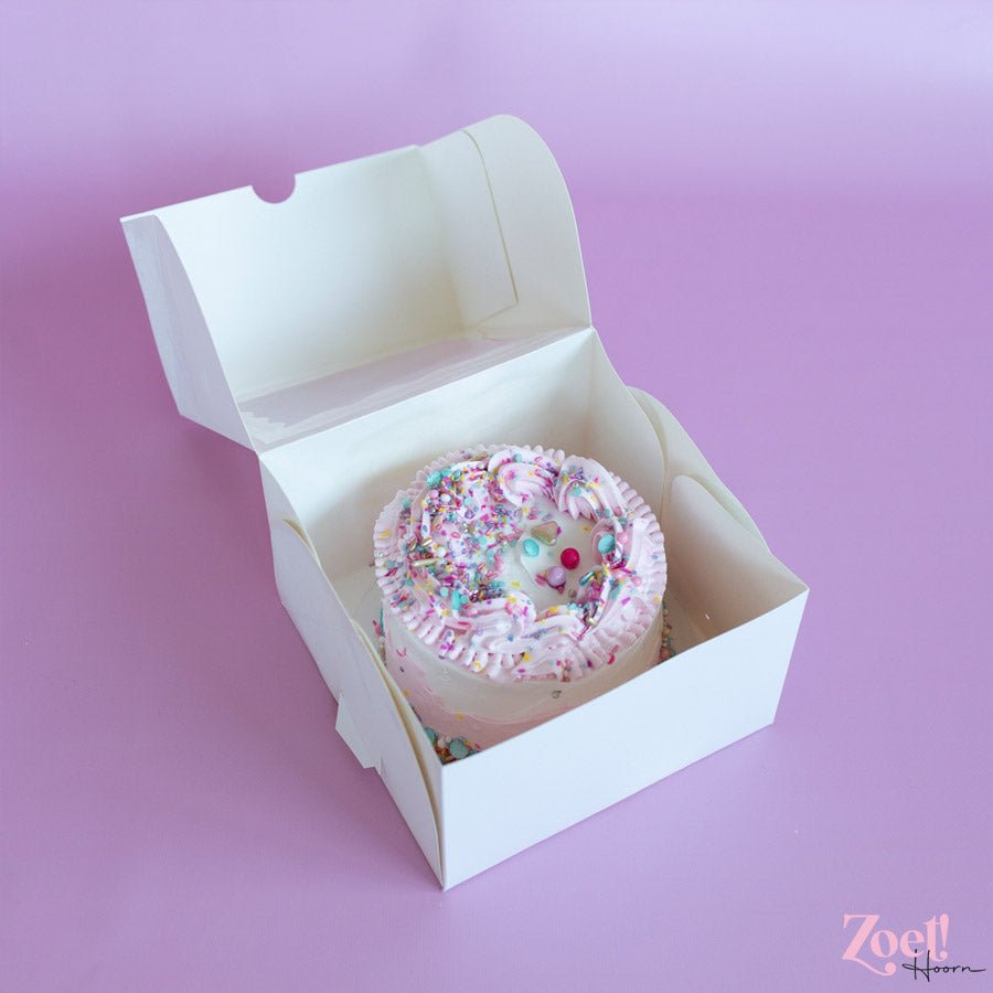 Witte taartdoos met venster - 25x25x15 (25 st.) - Cupcakedozen.nl