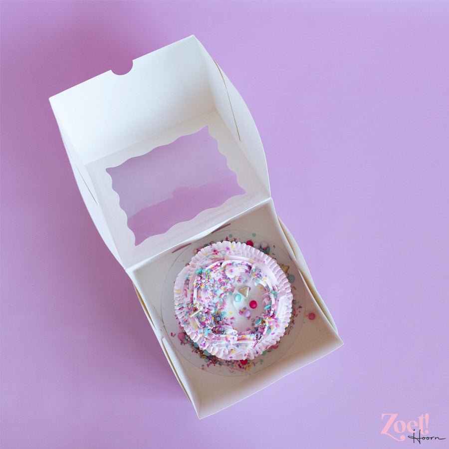 Witte taartdoos met venster - 25x25x15 (25 st.) - Cupcakedozen.nl