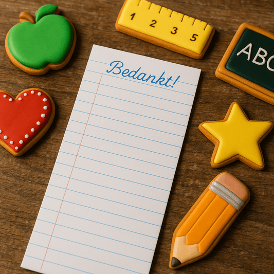 Koekkaart Bedankt - 7x21cm (25 st) - Cupcakedozen.nl