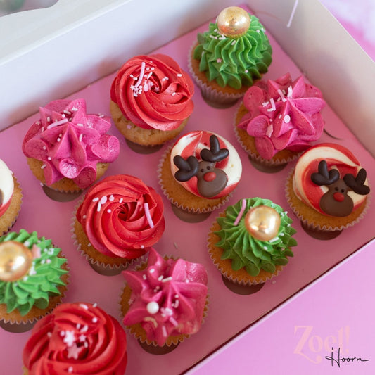 Sierlijke roze doos voor 12 minicupcakes (25 st.) - Cupcakedozen.nl