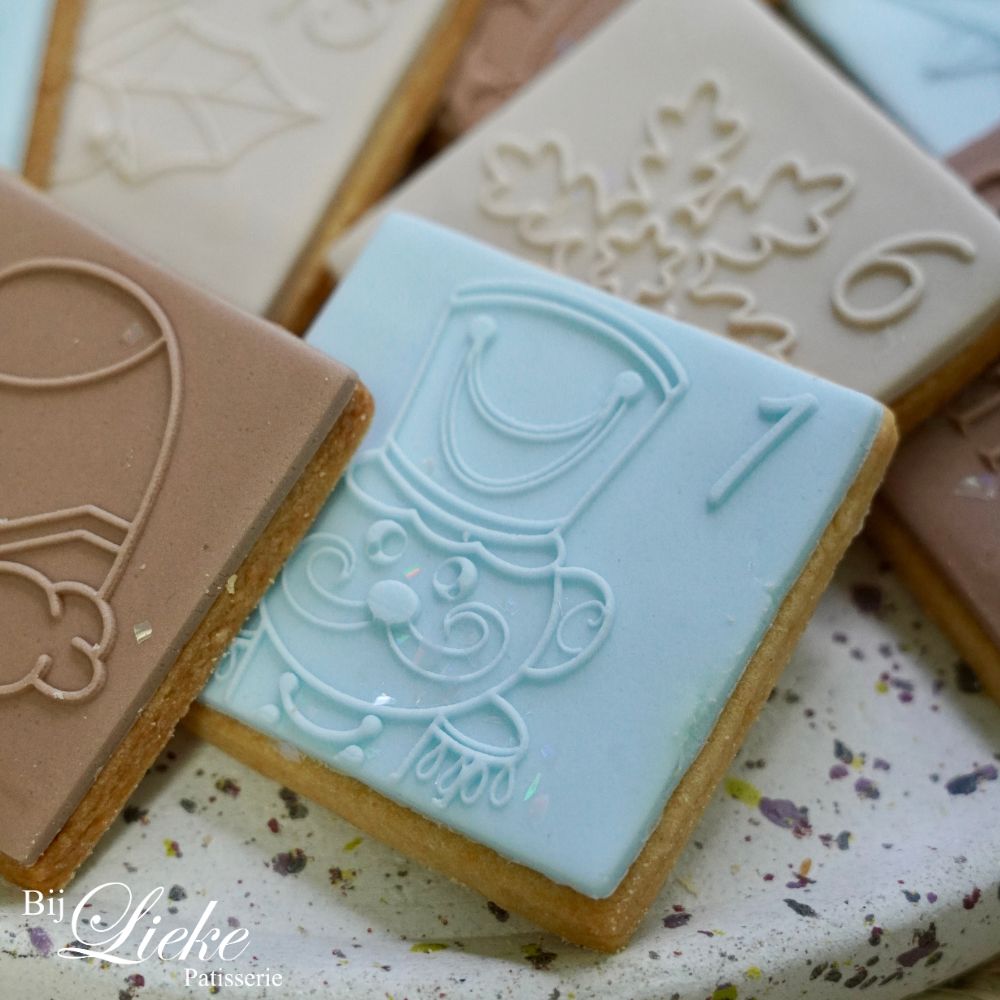 Adventkalender fondantstempelset - Cupcakedozen.nl