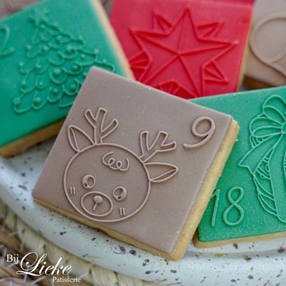Adventkalender fondantstempelset - Cupcakedozen.nl