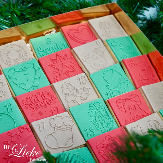 Adventkalender fondantstempelset - Cupcakedozen.nl
