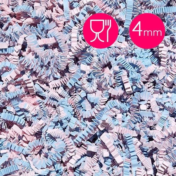 Opvulmateriaal zigzag - mix blauw/roze (1 kg) - Cupcakedozen.nl