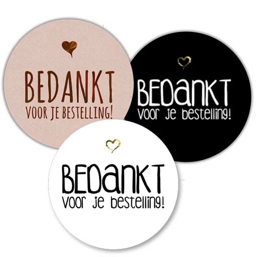 Etiket - Bedankt voor je bestelling (500 st) - Cupcakedozen.nl