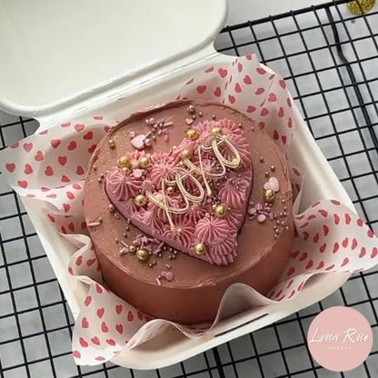 Vetvrij papier - rode hartjes (100 st) - Cupcakedozen.nl