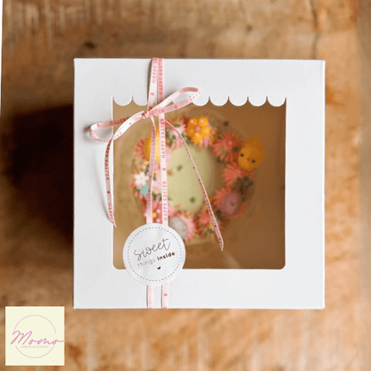 Witte bento doos - luifel (25 st) - Cupcakedozen.nl
