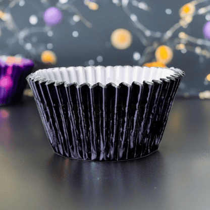 Metallic baking cups - zwart (500 stuks) - Cupcakedozen.nl