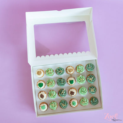 Doos voor 24 minicupcakes - luifel (10 st) - Cupcakedozen.nl