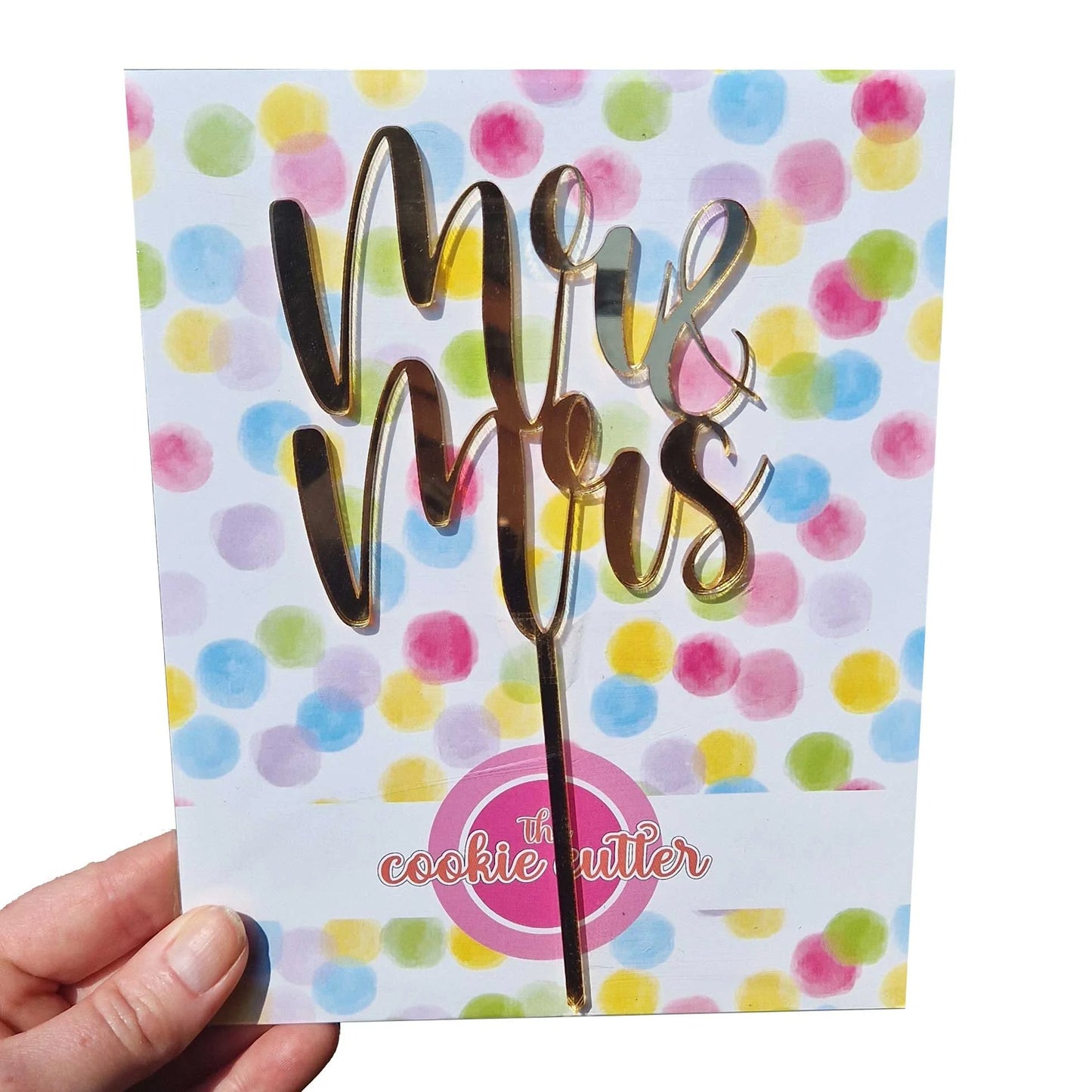 Taart topper "Mr & Mrs" in zilver - Cupcakedozen.nl