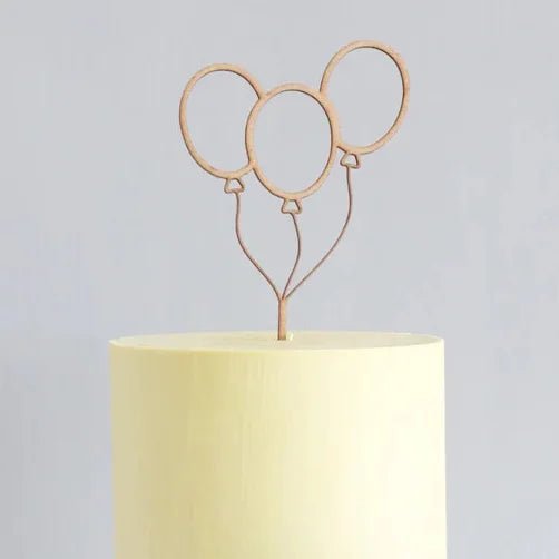 Cake toppers MDF - Ballonnen (5 st) - Cupcakedozen.nl