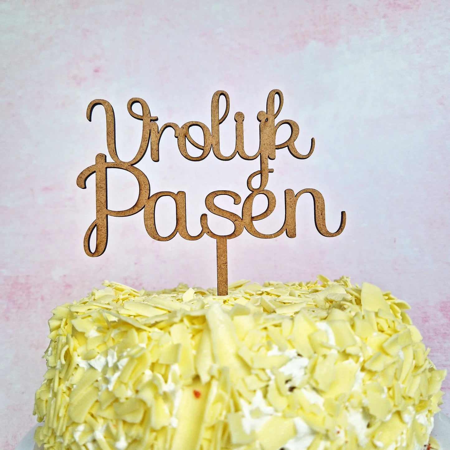 Cake toppers MDF - Vrolijk Pasen (5 st) - Cupcakedozen.nl
