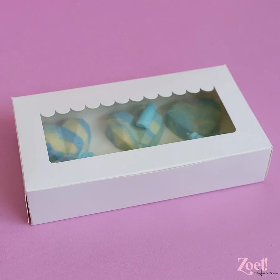 Witte sweet box 23x12,5x5 - luifel (10 st) - Cupcakedozen.nl