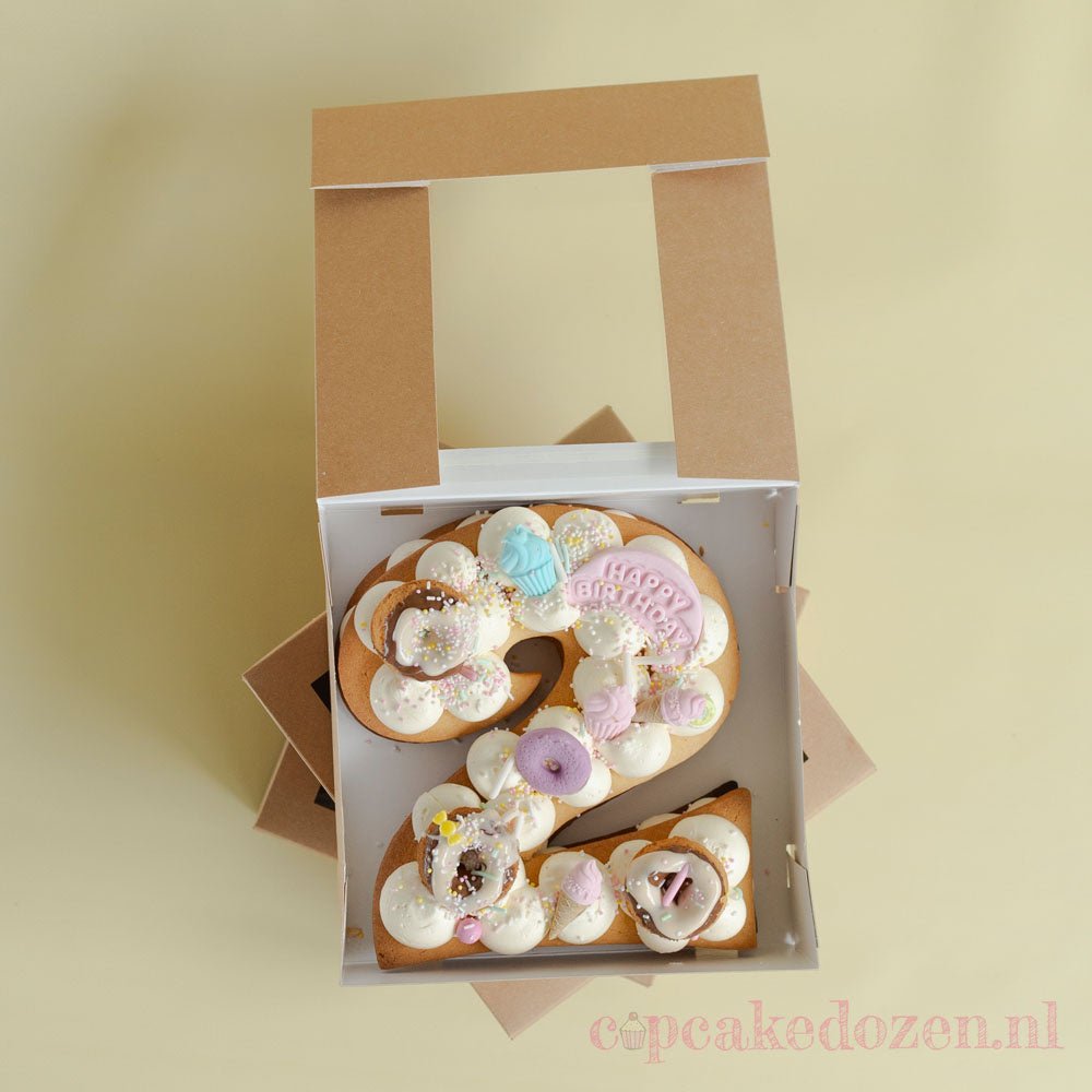 Kraft gebaksdoos - 19x19x5 - Cupcakedozen.nl