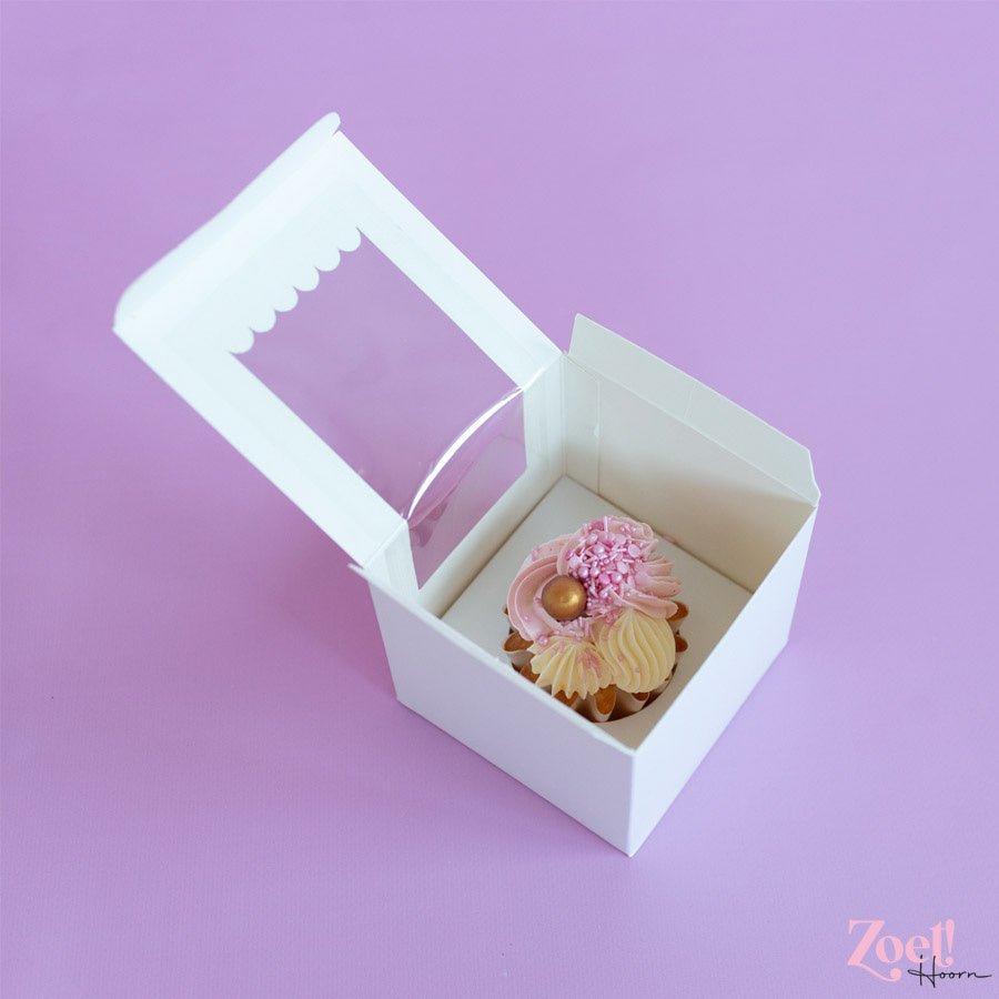 Doos voor 1 cupcake - luifel (10 st) - Cupcakedozen.nl