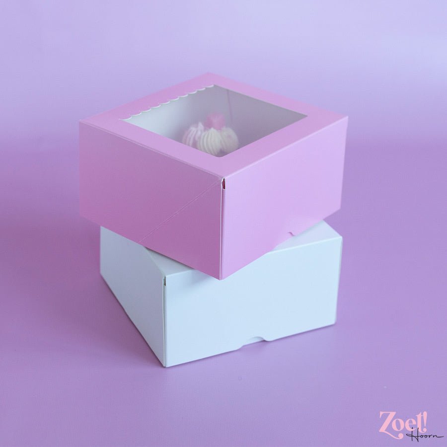 Doos voor 4 cupcakes - luifel (10 st) - Cupcakedozen.nl