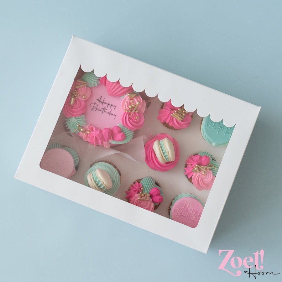 Doos voor 12 cupcakes - luifel (10 st) - Cupcakedozen.nl
