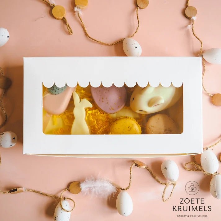 Witte sweet box 23x12,5x5 - luifel (10 st) - Cupcakedozen.nl
