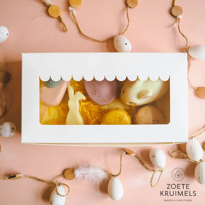 Witte sweet box 23x12,5x5 - luifel (10 st) - Cupcakedozen.nl