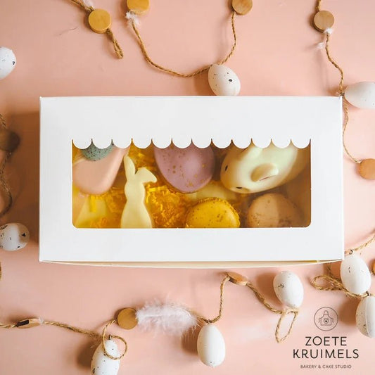 Witte sweet box 23x12,5x5 - luifel (10 st) - Cupcakedozen.nl