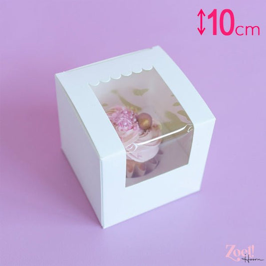 Doos voor 1 cupcake - luifel (10 st) - Cupcakedozen.nl