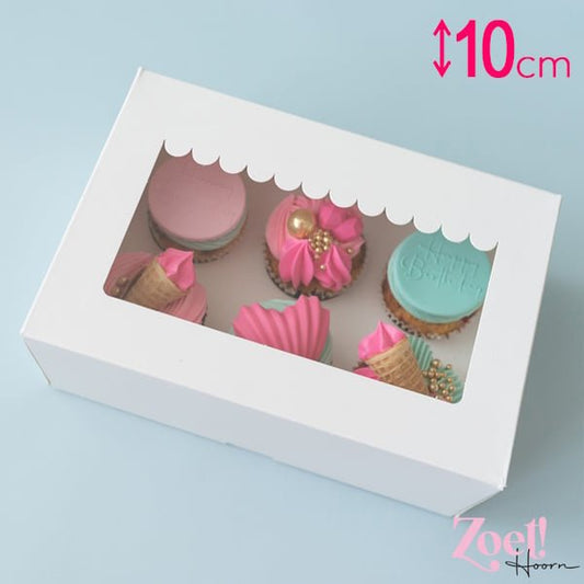 Doos voor 6 cupcakes - luifel (10 st) - Cupcakedozen.nl