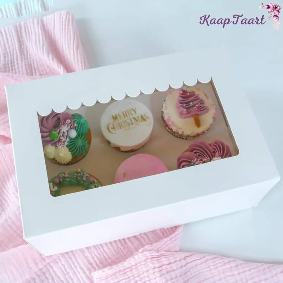 Doos voor 6 cupcakes - luifel (10 st) - Cupcakedozen.nl