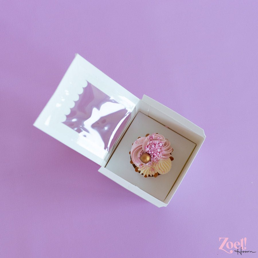 Doos voor 1 cupcake - luifel (10 st) - Cupcakedozen.nl