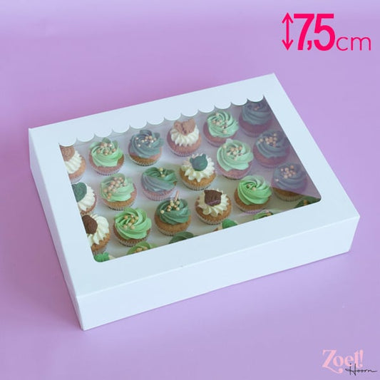 Doos voor 24 minicupcakes - luifel (10 st) - Cupcakedozen.nl