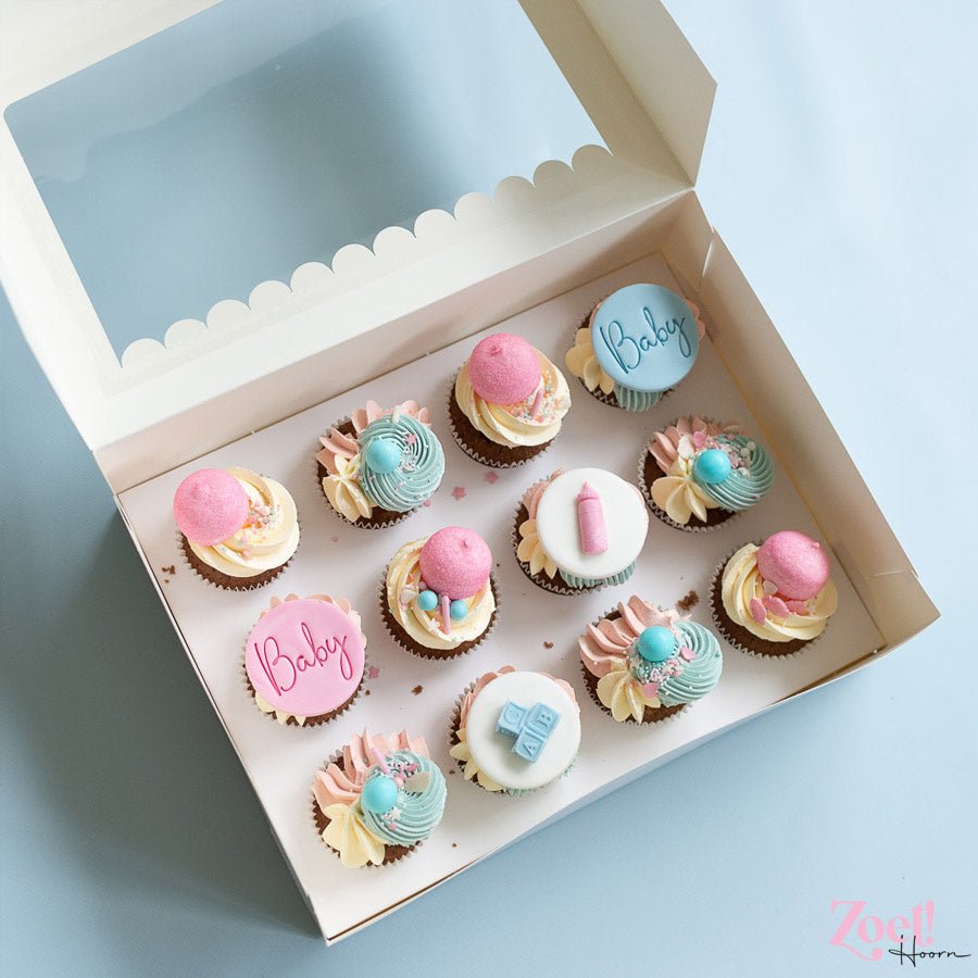 Doos voor 12 cupcakes - luifel (10 st) - Cupcakedozen.nl