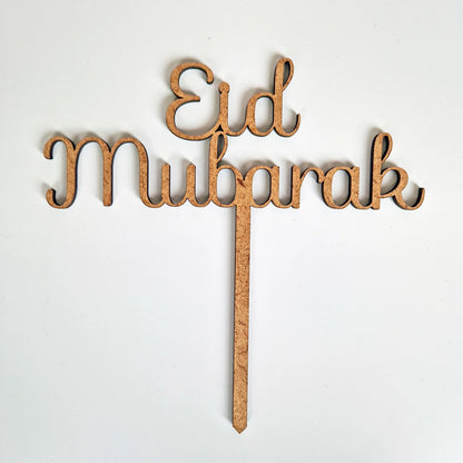 Cake toppers MDF - Eid Mubarak (5 st) - Cupcakedozen.nl