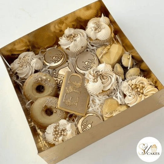 Sweet box goud - 25x25x8 (25 st) - Cupcakedozen.nl