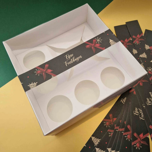 Wikkel sticker - Fijne Feestdagen (25 st) - Cupcakedozen.nl